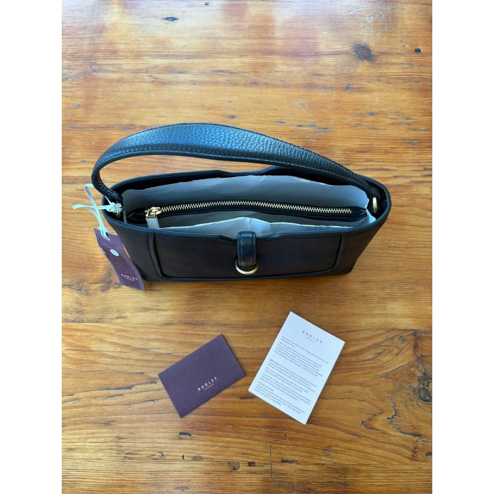 Radley London Hazelbury Park Satchel  Black Pebble Leather Satchel.